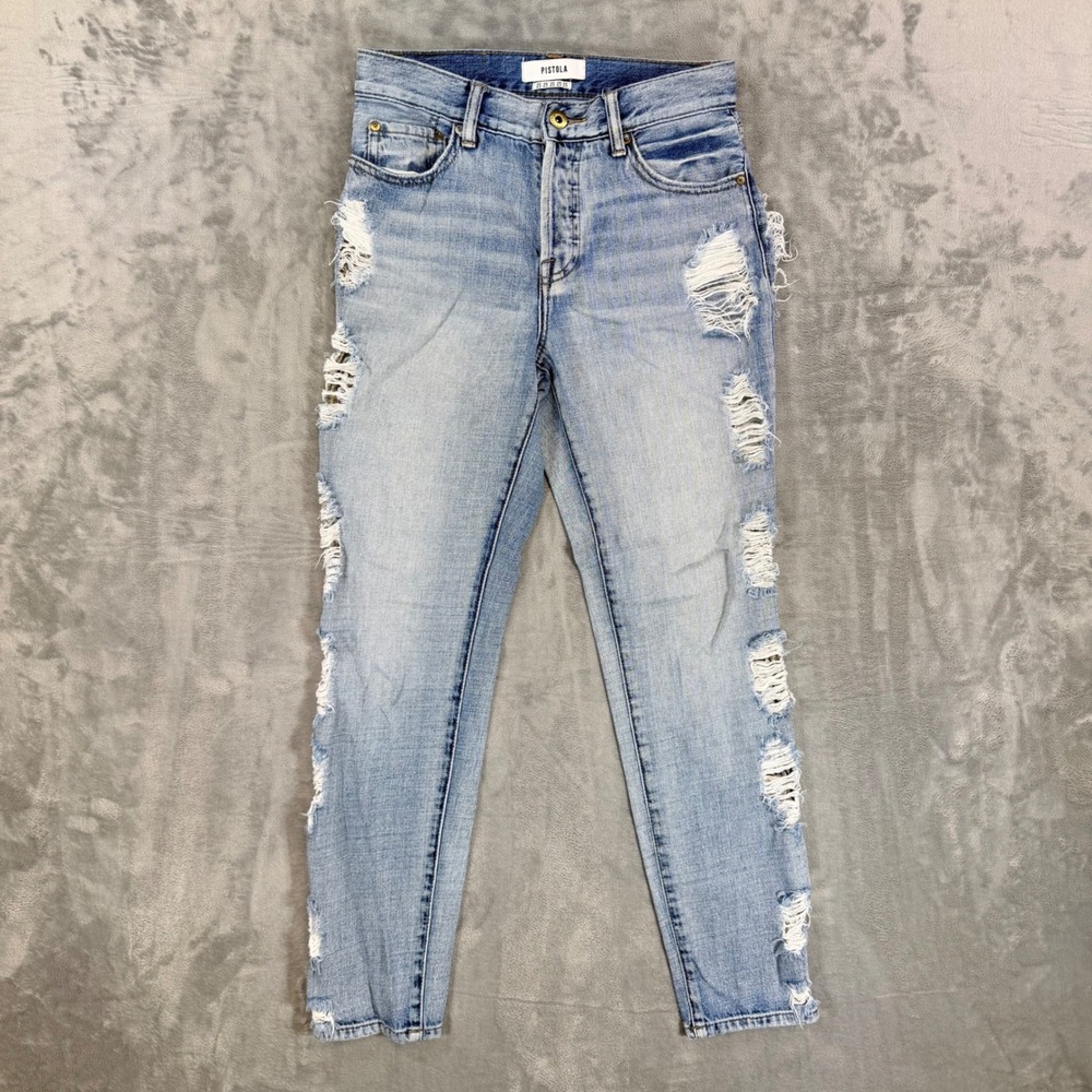 Pistola Skinny Jeans Women's Size 25 Light Wash Distressed Denim
